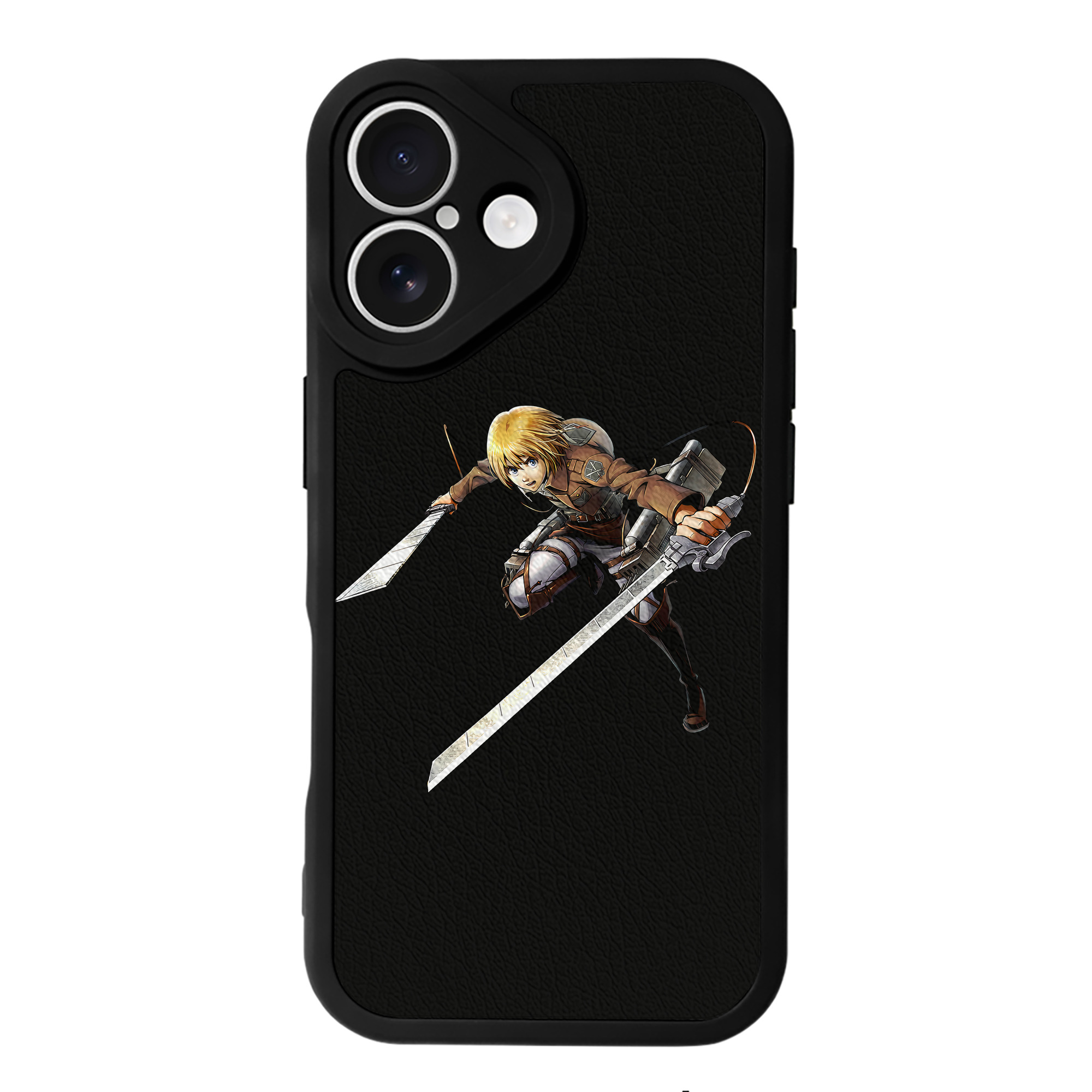 （画像用） 進撃の巨人 アルミン·アルレルト Attack on Titan Armin Arlert 【iPhone 16シリーズ対応】シリコンスマホケース（レザー調） 材質：シリコン
